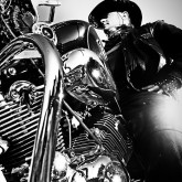 Motorcycle Lifestyles – Black & White Biker Man Portrait