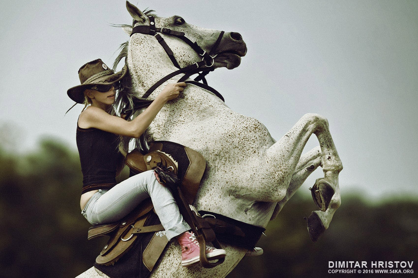 Beautiful Girl Riding White Horse photography horse photography animals  Photo