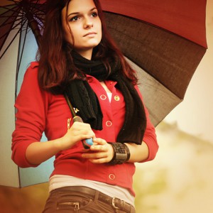After The Rain umbrella girl portrait