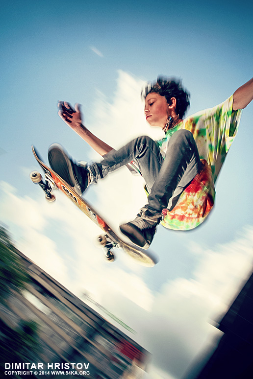 Skateboarder jumping photography other featured extreme  Photo