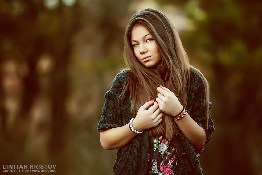 Portrait of charming woman with long hair photography portraits featured  Photo