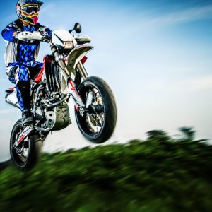 Motorbike jump in the air