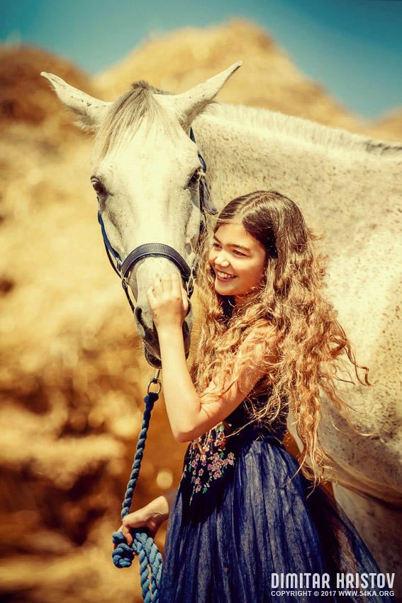 Cute girl with beautiful white horse - 54ka [photo blog]