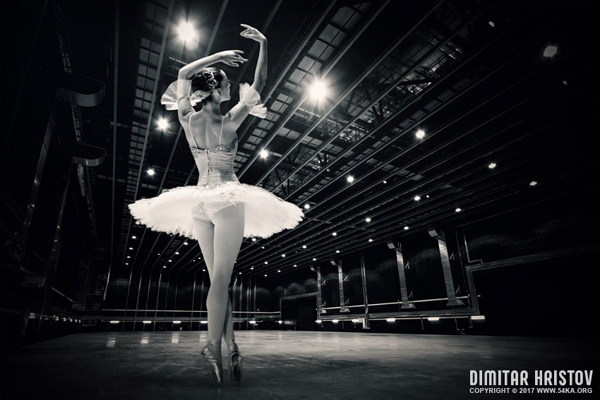 A beautiful ballerina dancing in studio photography other featured black and white  Photo