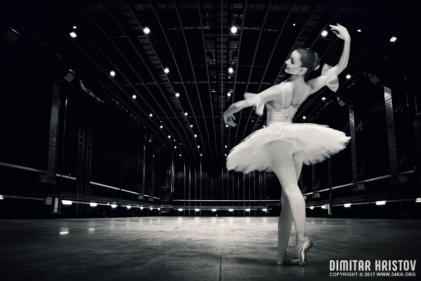 Ballerina   Beautiful pose on the stage photography other featured black and white  Photo