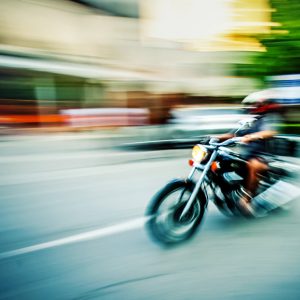 Biker riding motorbike – Abstract motion