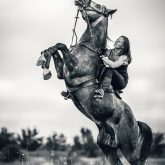 Girl and Rearing Up Horse