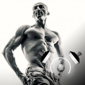 High-Key Studio Portrait Of Strong Athletic Fitness Man – Strobist Setup – Lighting Scheme