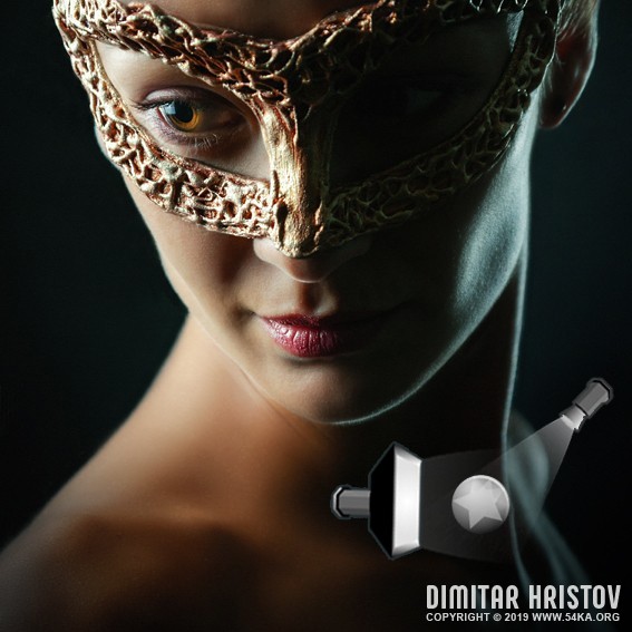 Girl Studio Portrait – Strobist Setup – Lighting Scheme photography venetian eye mask tutorials lighting diagram  Photo
