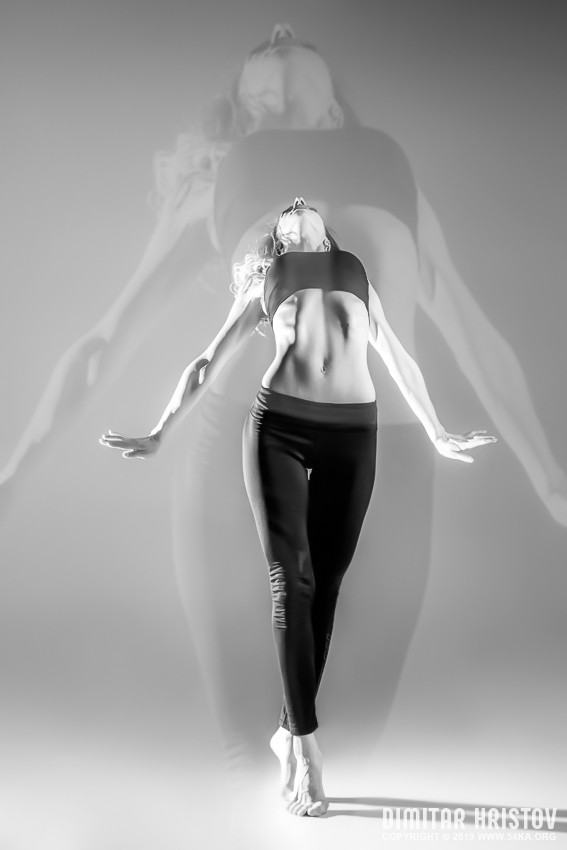 Modern style dancer dancing on a studio gray background photography other featured black and white  Photo