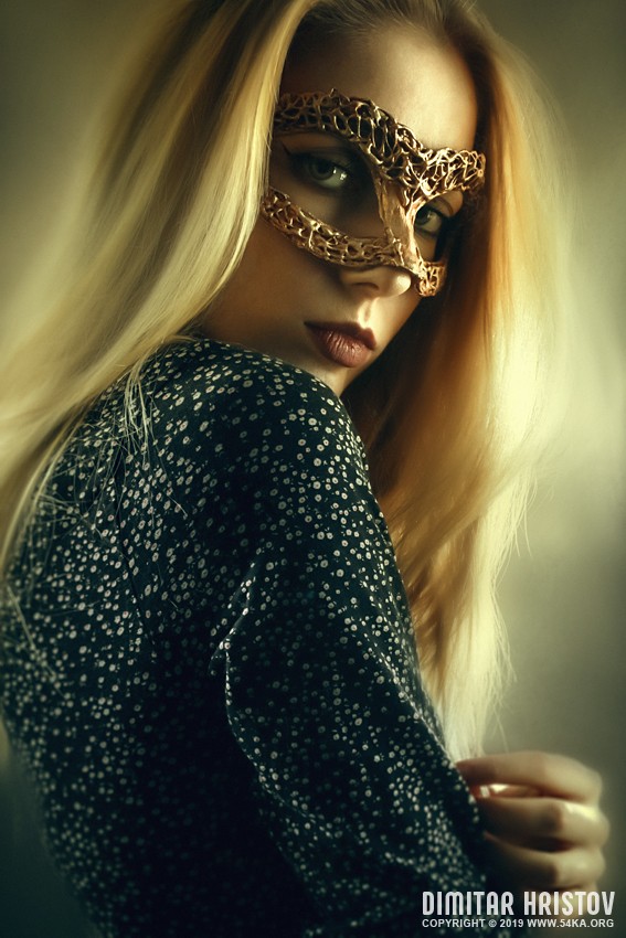 Portrait of woman with beautiful masquerade mask photography venetian eye mask featured fashion  Photo