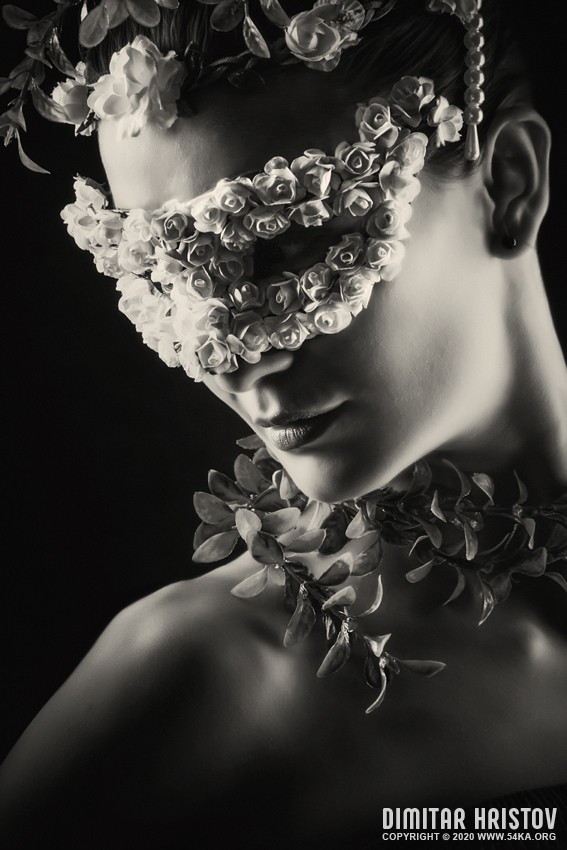 Flower Princess Carnival Mask photography venetian eye mask fashion black and white  Photo