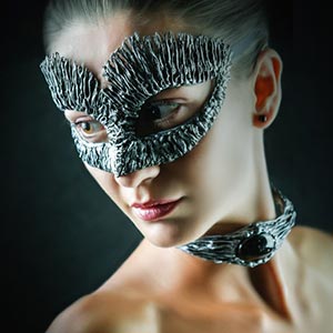 Girl with Dragon mask – Studio fashion portrait