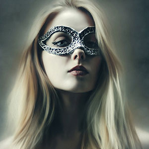 Portrait of Young Woman With Fashion Eye Mask