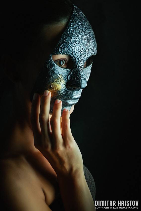 Women with full face Venetian masquerade masks photography venetian eye mask featured fashion  Photo