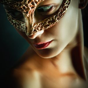 Girl portrait with fairytale mask