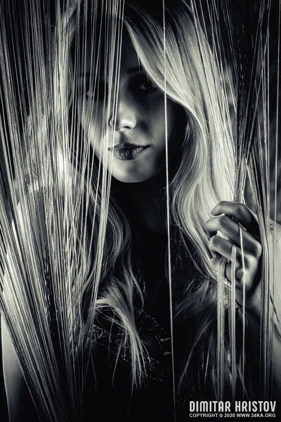 Beautiful Face of Young Blond Woman photography portraits daily dose black and white  Photo