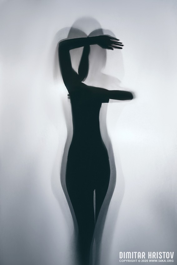 Silhouette of young woman on white background   Studio Art Photography photography other galleries featured black and white  Photo