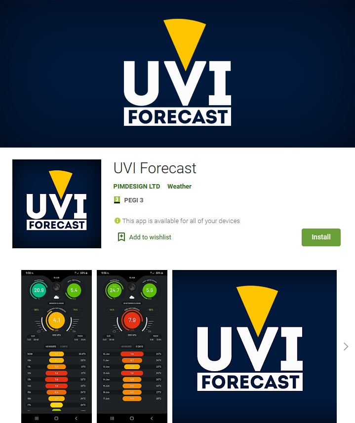 UVI Forecast   Weather Forecasts for Photographers and Cyanotype artists apps applications  Photo