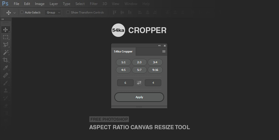 54ka Cropper   Free Photoshop Aspect Ratio Canvas Resize Tool apps adobe extensions  Photo