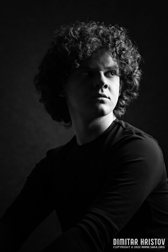 Portrait of a young man in black and white photography portraits featured black and white  Photo