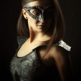 Portrait of a girl with dark mask III