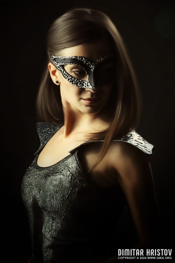 Portrait of a girl with dark mask III photography stage portraits featured fashion  Photo